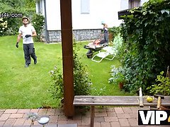 Rubia, Cornudo, Checa, Al aire libre, Coleta, Pov, Afeitado, Esposa