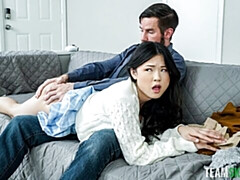 18, デカチン, フェラチオ, 茶髪の, バック, 自然山雀, ティーン, オッパイの