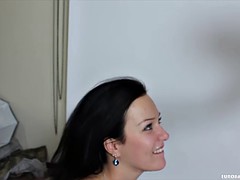 Messy facial fun for Natali Blue after sex session
