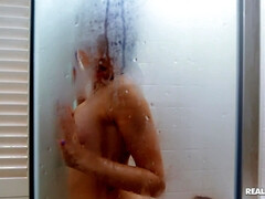 Amateur, Cul, Gros seins, Allemand, Léchez, Chatte, Douche, Nénés