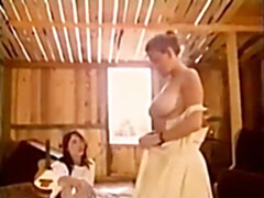 Français, Embrassement, Lesbienne, Seins naturels, Jouets, Rétro ancien