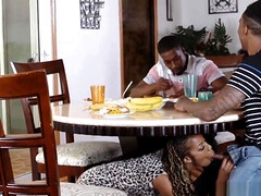 Ebony Step mother And Daugter's Nice Facial