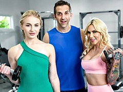 デカ尻, フェラチオ, バック, 女 人男 人, ジム, 自然山雀, ティーン, オッパイの