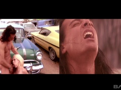 Блондинки, Семяизвержение, Сперма на лице, На природе