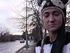 Amateur babe from public can not say no to money