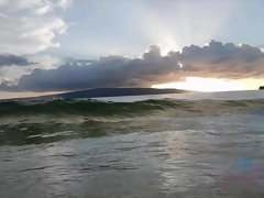 Amateur, Playa, Penetracion con dedos, Novia, Desnudo, Orgasmo, Público, Coño