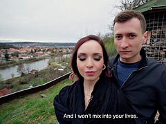 Lieveling, Grote mammen, Bruinharig, Man die toekijkt, Europees, Hardcore, Gezichtspunt, Tieten likken