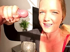 Enthousiasteling, Blond, Sperma shot, Dominante vrouw, Handbeurt, Hd, Reusachtig, Gezichtspunt