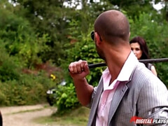 Lécher le cul, Grosse bite, Gros seins, Noire, Sucer une bite, Européenne, Femme dominatrice, De plein air