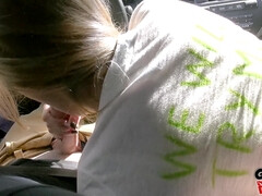 Amateur, Americano, Morena, Corridas, Polla, Cuadrupleta, Al aire libre, Nalgadas