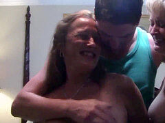 One fellow fucks two Mature Bitches