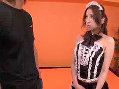 アジア人, フェラチオ, イく瞬間, 日本人, メイド, ストッキング