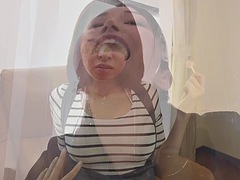 アジア人, 美人, 日本人, キス, 淫乱熟女