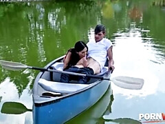 Hot Lesbian Threesome - Sasha Rose & Shalina Devine Fingering Wet Pussies in Cabin