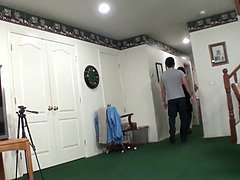 素人, ベッドルーム, デカパイ, フェラチオ, 口内発射, 旦那, 淫乱熟女, 喫煙