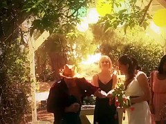 舐める尻, レズビアン, なめる, 三人