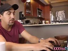 Petite teen takes facial cumshot