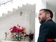 MILF fucks stranger in front of husband