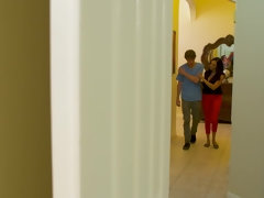 Ariella Ferrera fucks young boy in the bathroom