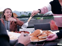 素人, アジア人, お尻, 浴室, ブロンド, 茶髪の, 眼鏡, キッチン