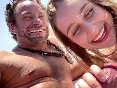 Plage, Grosse bite, Sucer une bite, Bite énorme, Monstre, Public, Réalité, Adolescente