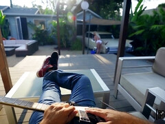 Leie, Arsch, Hundestellung, Im freien, Zierlich, Piercing, Pov, Nass