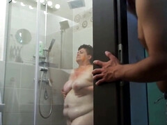 お尻, ぽっちゃり, デカ尻, デカパイ, フェラチオ, 茶髪の, イく瞬間, オマンコ