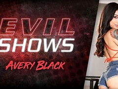 Sensual Asian hottie with nice tits Avery Black opens her little wet pussy