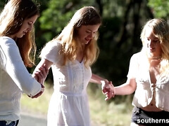 Grote mammen, Blond, Vrouw, Hd, Naakt, Natuurlijke tieten, Buiten, Roodharige vrouw