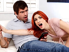 Kont, Grote lul, Pijpbeurt, Natuurlijke tieten, Roodharige vrouw, Mager, Tiener, Tieten likken