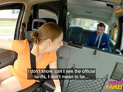 Antonia Sainz and Denis Marti share a hot ride in a fake taxi