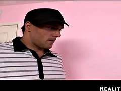 Tussi, Grosser schwanz, Blondine, Hardcore, Realität, Reiten, Rasiert, Titten