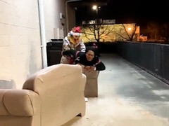 Gros cul, Gros seins, Noire, Queue, En levrette, Hard, Public, Pute