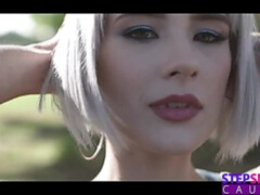 Blonde, Sucer une bite, Hd, Orgasme, De plein air, Petite femme, Cheveux courts, Nénés