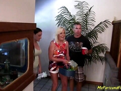 素人, デカパイ, ブロンド, フェラチオ, バック, なめる, 乳首, オージー