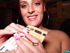 Grosser arsch, Grosser schwanz, Grosse titten, Blasen, Hundestellung, Geld, Muschi, Rotschopf