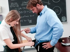 ブロンド, フェラチオ, 女子高生, 剃毛, スカート, ストリッピング, 教師, ティーン