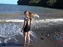 Niki enjoys the ride on the road to Hana.