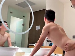 Its almost too big but daddy cant adjust to hotel condom fucking