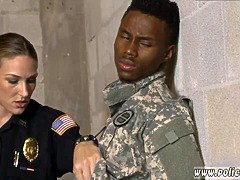 Ebony cock down fake soldier gets used as a screw dildo