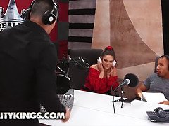 Curvy Athena Faris enjoys a sneaky taste of black cock in HD video