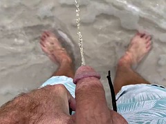 Sand, cock and semen