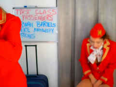 Perfect Airhostess Blonde Makes Her Pussy Wet And Squirt
