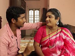 Hot desi shortfilm 347-mota aunty boobs pressed in blouse, grip, belly button smooch