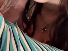The girl sucked a guys penis and got cum on her face