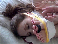 Whitney Morgan & Shauna Ryanne gagged and feet trussed to face