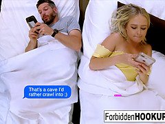 Sexy blonde fucks her horny step-brother